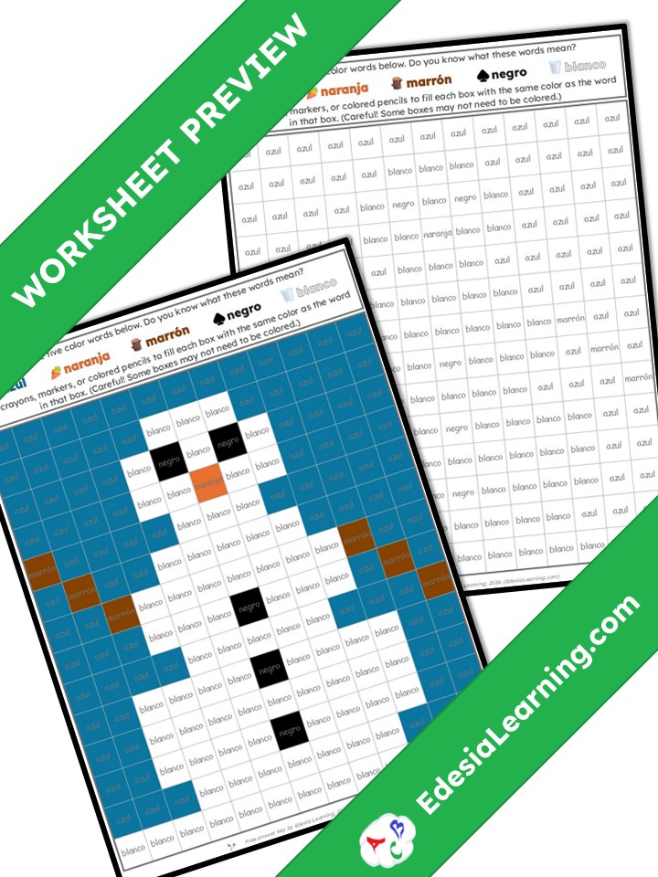 Spanish Color to Reveal: Hombre de nieve